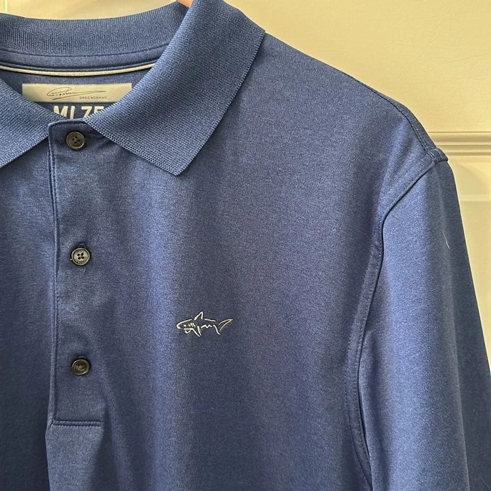 Greg Norman ML75 Play Dry Royal Blue Polo, Medium, EUC - Picture 3 of 5